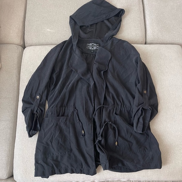 Women's Black Hooded Jacket - Picture 1 of 3